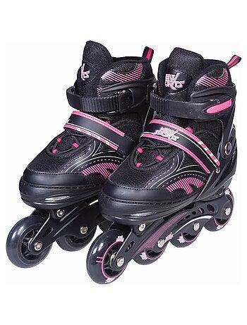 New Sports Inline Skate ABEC 7 noir rose, Taille 35 - 38