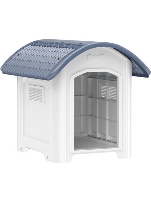 Niche chien plastique design bicolore gris blanc toit cintré - Kiabi Niche chien plastique design bicolore gris blanc toit cintré - Kiabi