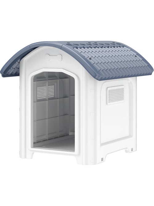 Niche chien plastique design bicolore gris blanc toit cintré - Kiabi Niche chien plastique design bicolore gris blanc toit cintré - Kiabi