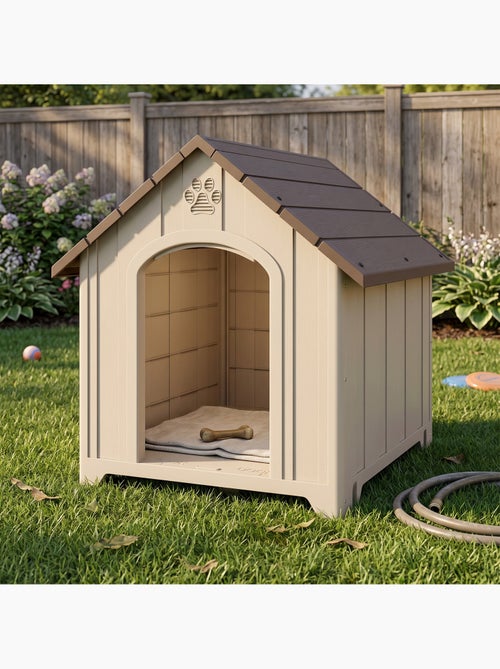 Niche chien plastique effet bois design chalet - Kiabi