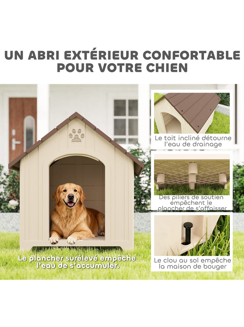Niche chien plastique effet bois design chalet Beige - Kiabi