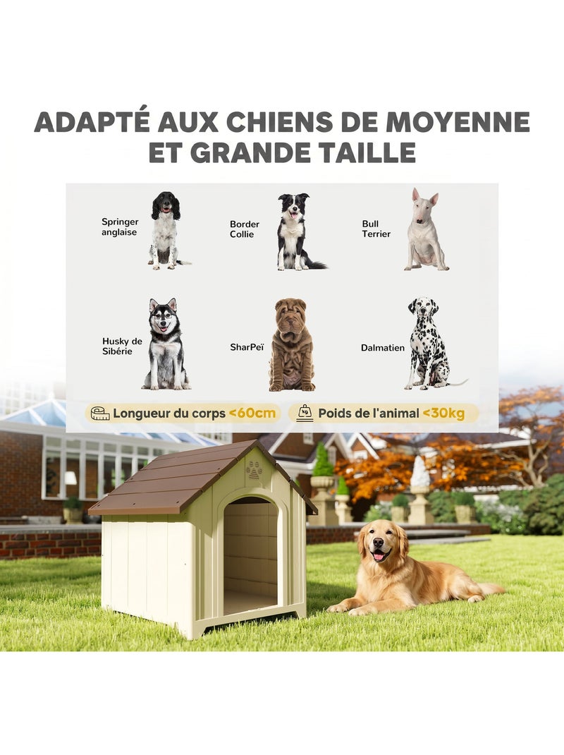 Niche chien plastique effet bois design chalet Beige - Kiabi