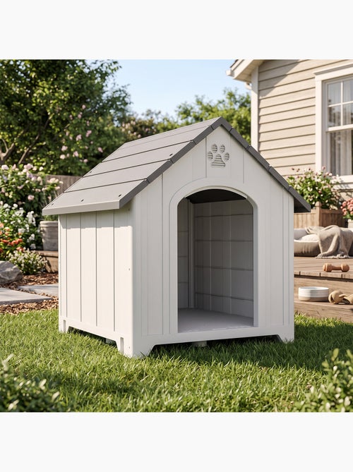 Niche chien plastique effet bois design chalet - Kiabi