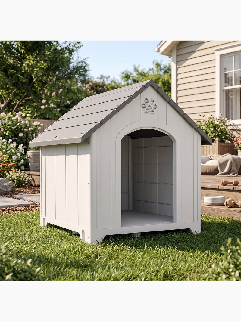 Niche chien plastique effet bois design chalet Gris - Kiabi