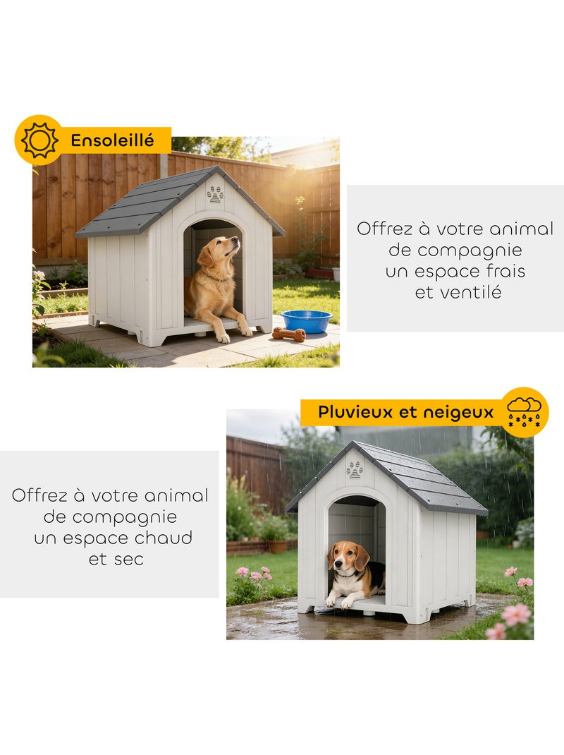 Niche chien plastique effet bois design chalet Gris - Kiabi