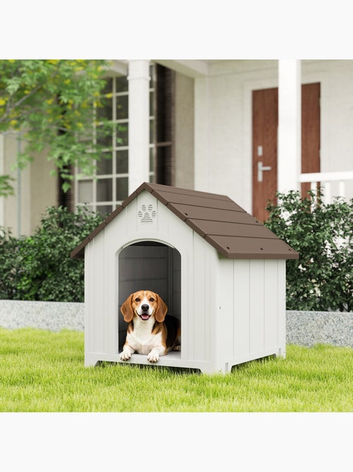 Niche chien plastique effet bois design chalet - Kiabi Niche chien plastique effet bois design chalet - Kiabi