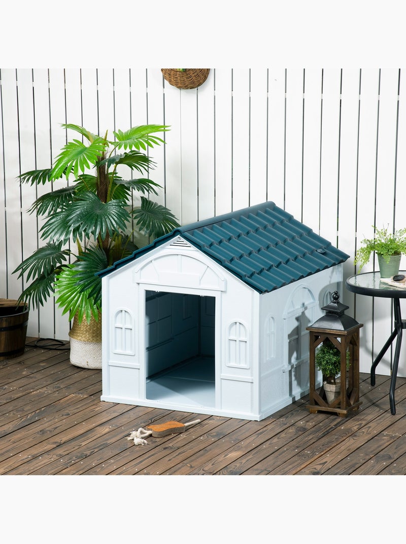 Niche chien style cottage - porte, aération - pp Bleu Bleu - Kiabi