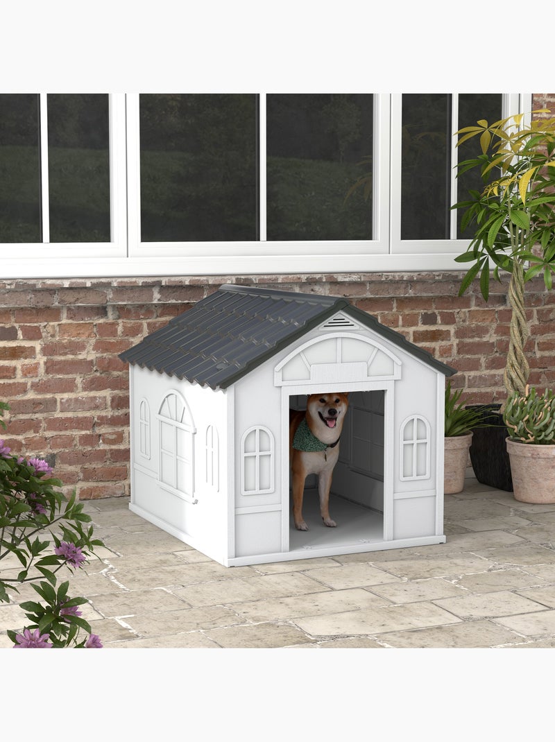 Niche chien style cottage - porte, aération - pp Gris - Kiabi