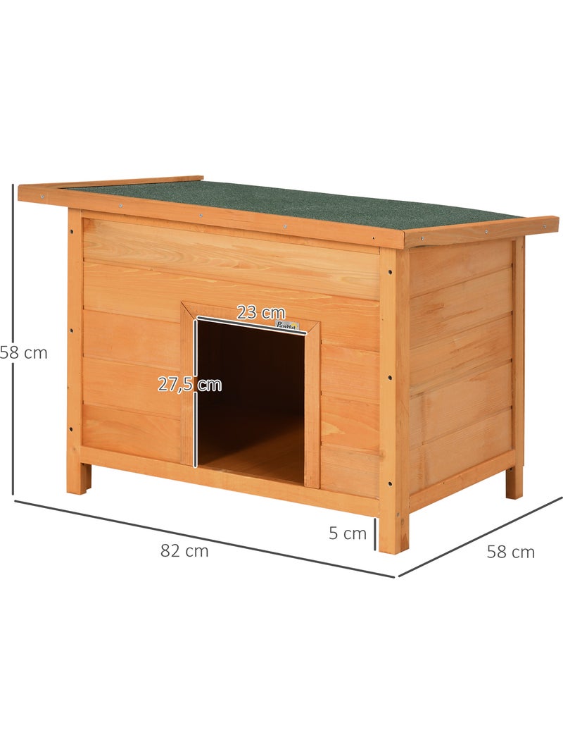Niche chien sur pied dim. 85l x 58l x 58h cm - toit ouvrant bitumé vert - bois sapin pré-huilé Orange - Kiabi
