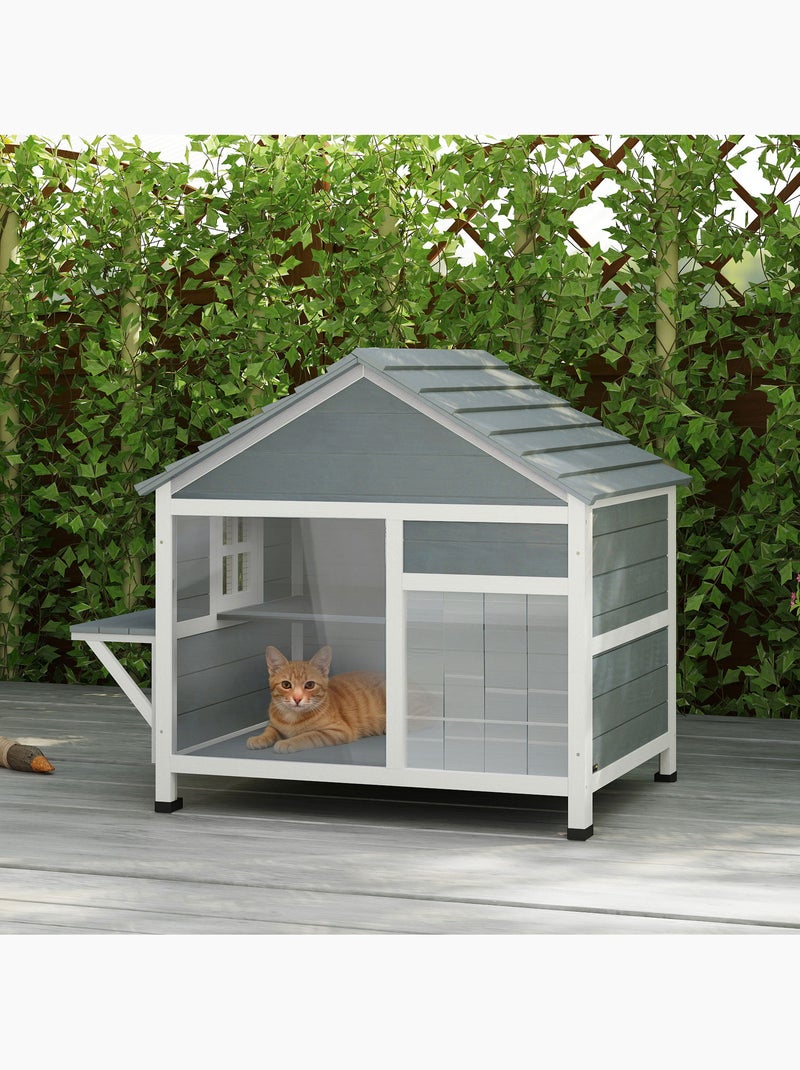 Niche maison pour chat bois Gris - Kiabi