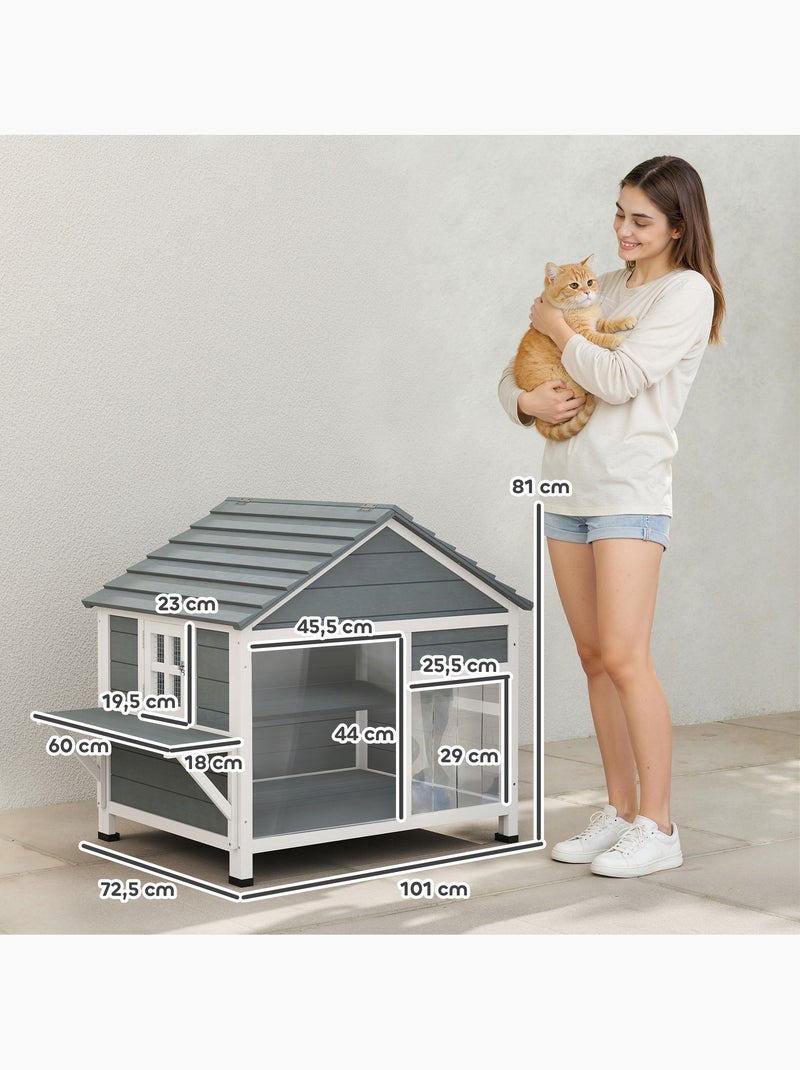 Niche maison pour chat bois Gris - Kiabi