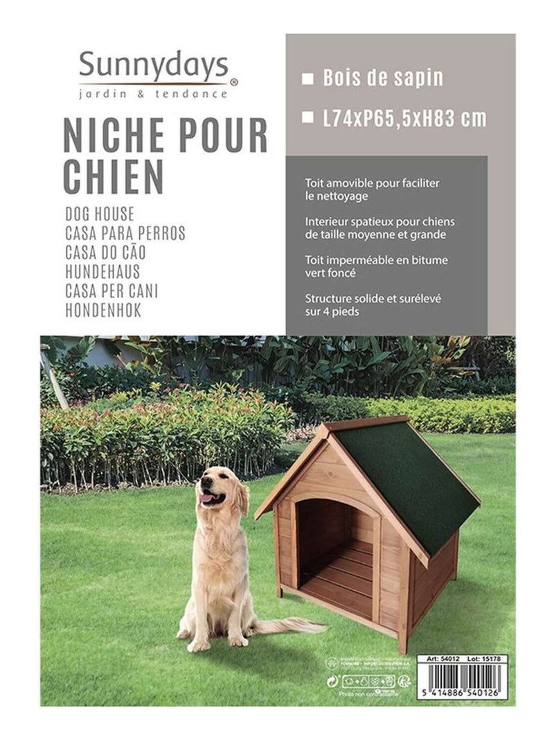 Niche pour chien en bois naturel OSLO Marron - Kiabi