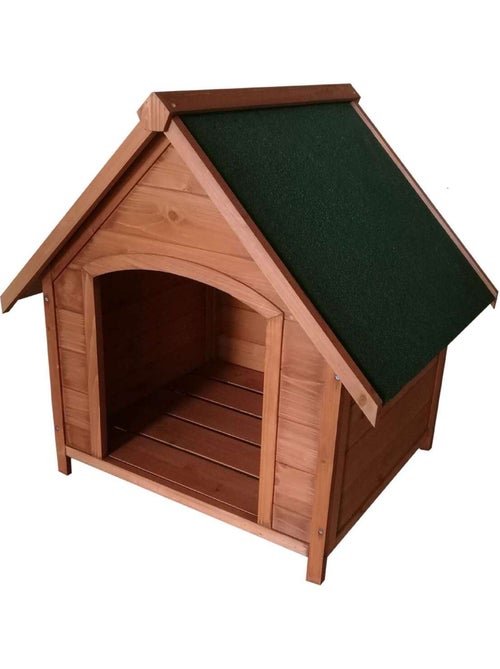 Niche pour chien Oslo avec toit amovible en bois naturel - Kiabi