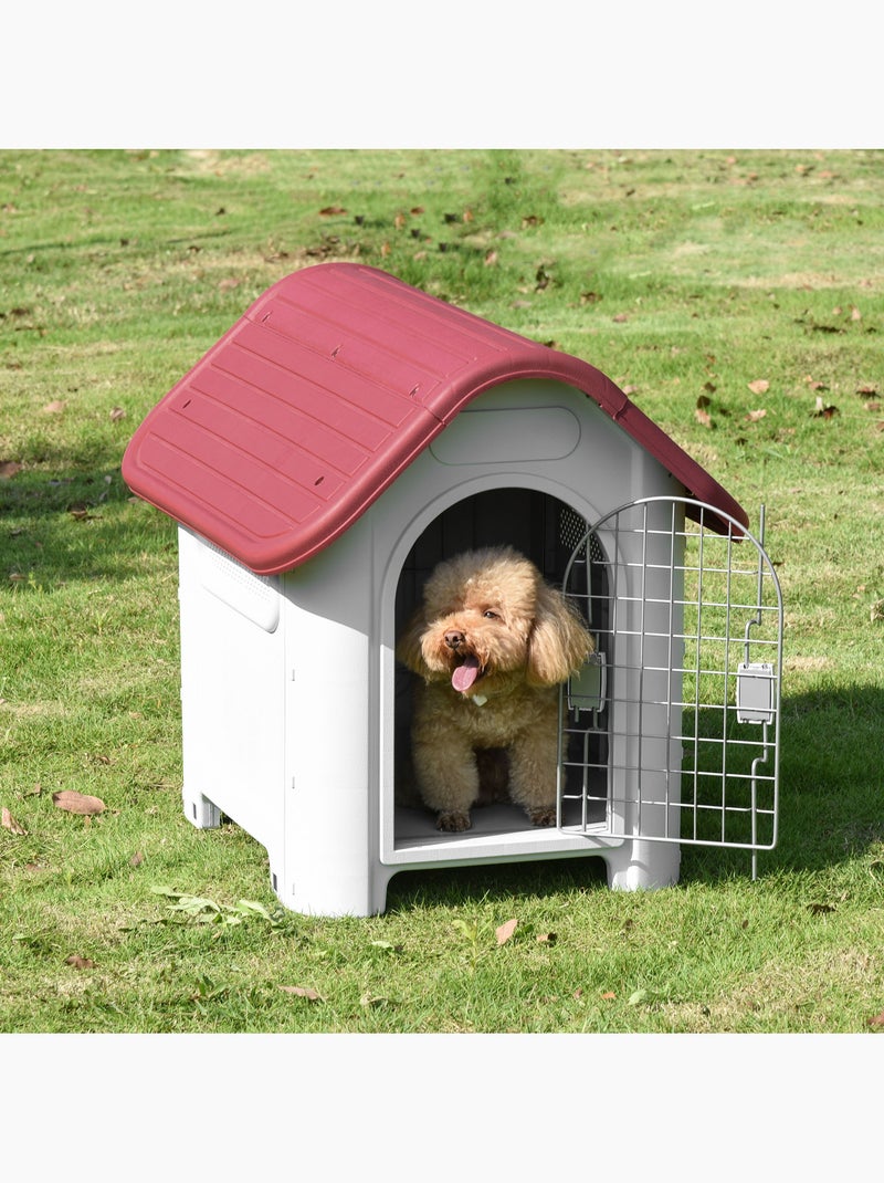 Niche pour chien plastique porte métal verrouillable Gris - Kiabi