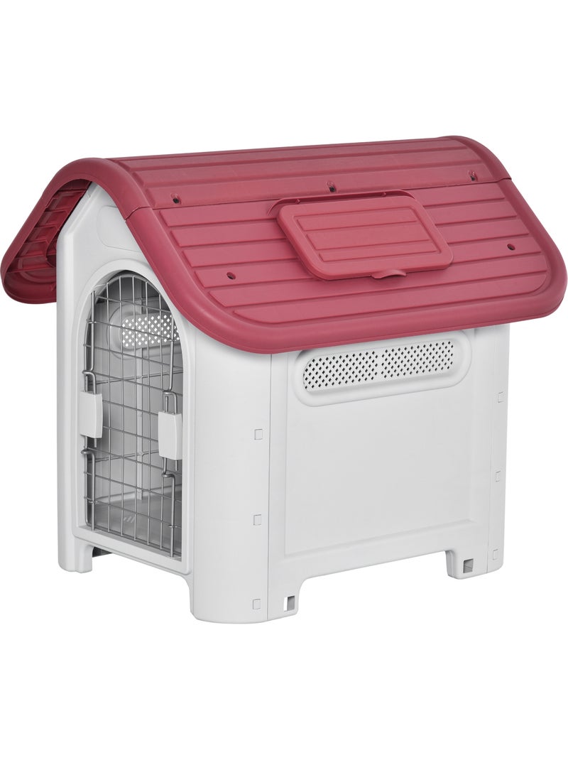 Niche pour chien plastique porte métal verrouillable Gris - Kiabi