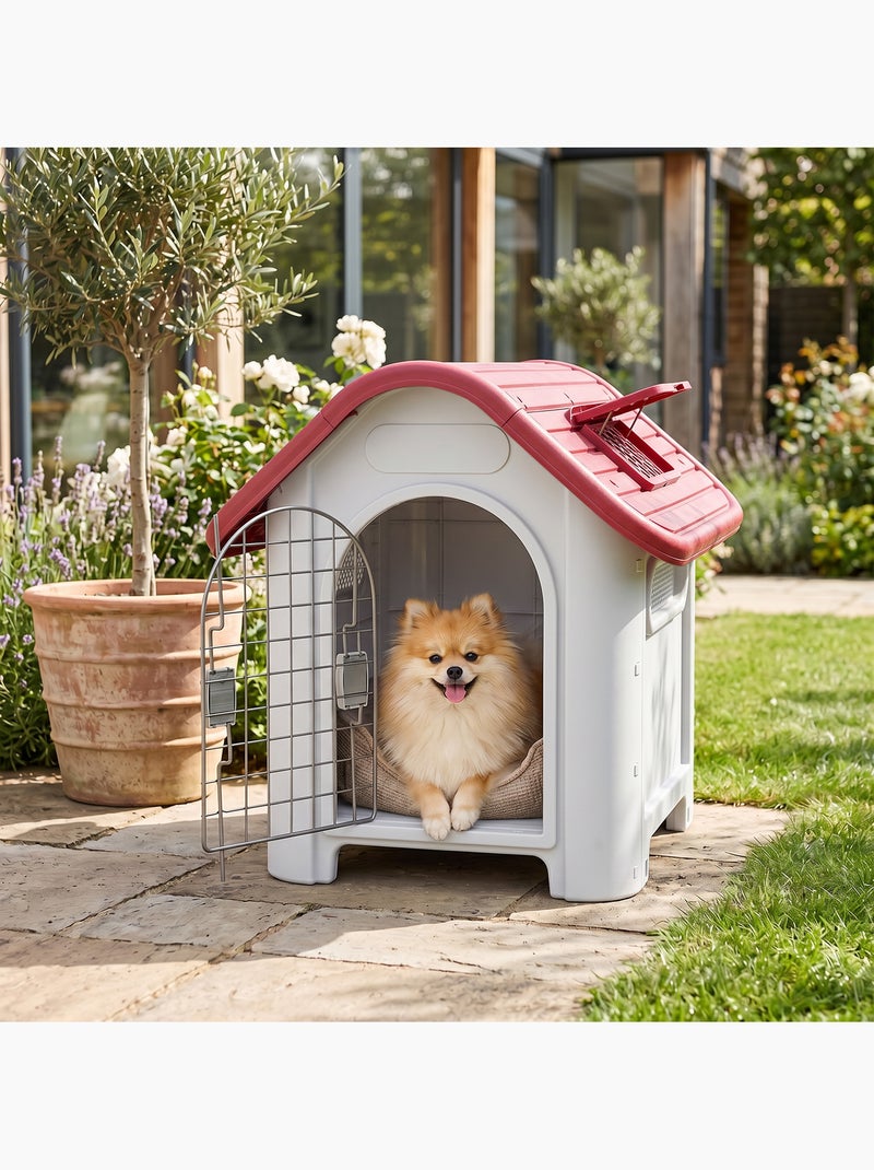 Niche pour chien plastique porte métal verrouillable Gris - Kiabi