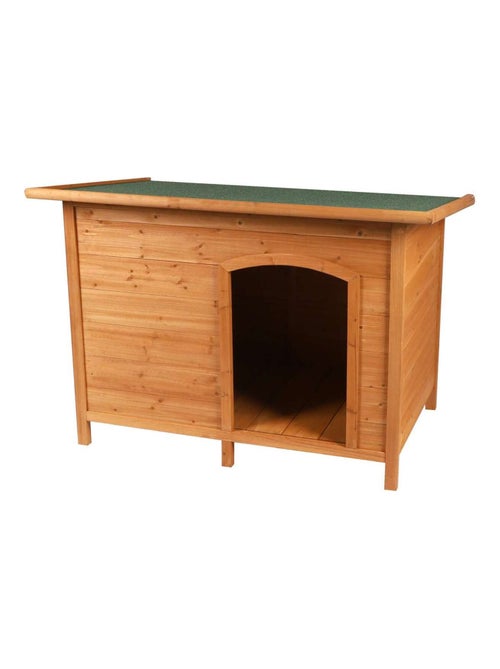 Niche pour chien surélevée en bois naturel avec toit amovible TAO - Kiabi