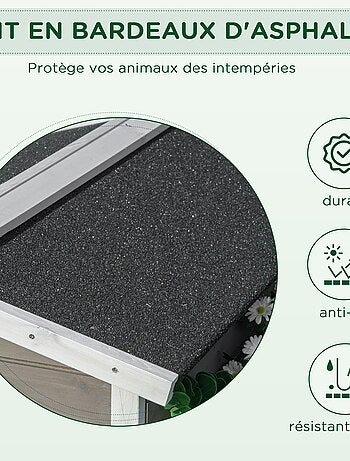 Niche villa chat petit chien - multi-équipement - bois pré-huilé peint