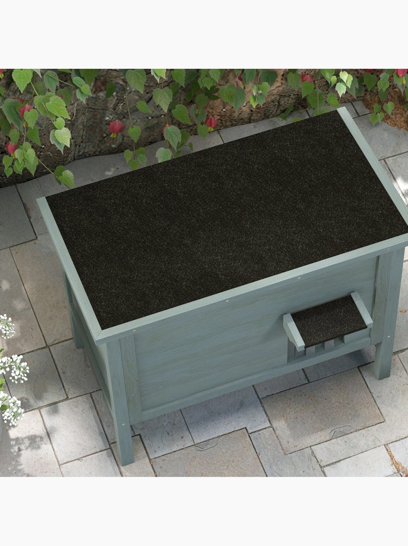 Niche villa chat sur pied - 2 portes - toit bitumé bois pré-huilé Gris - Kiabi