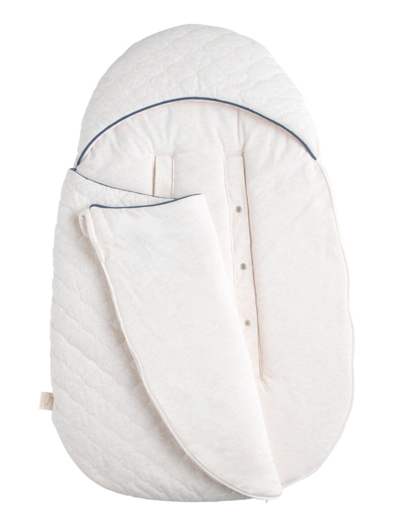 Nid d'ange bébé 5 attaches en coton matelassé - SAUTHON Blanc Bleu - Kiabi