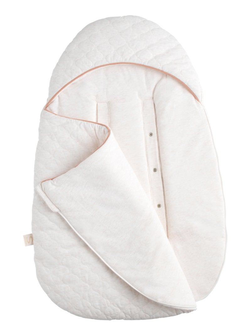 Nid d'ange bébé 5 attaches en coton matelassé - SAUTHON Blanc Rose - Kiabi