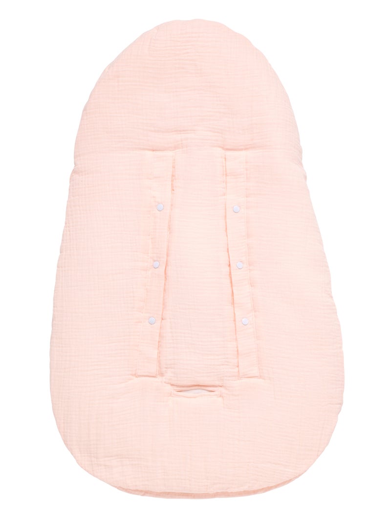 Nid d'ange bébé 5 attaches en double gaze de coton - SAUTHON Rose - Kiabi