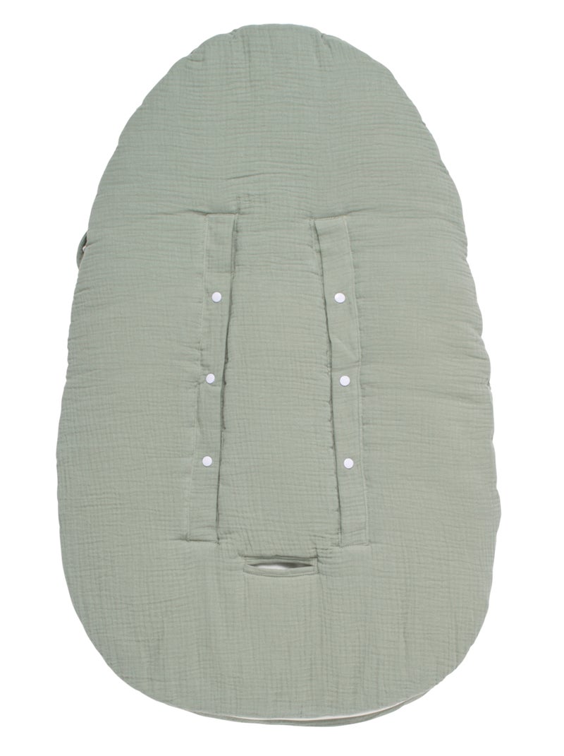 Nid d'ange bébé 5 attaches en double gaze de coton - SAUTHON Vert - Kiabi