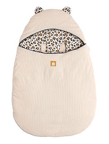 Nid d'ange bébé 5 attaches en velours côtelé et intérieur gaze de coton - SAUTHON
