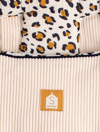 Nid d'ange bébé 5 attaches en velours côtelé et intérieur gaze de coton - SAUTHON