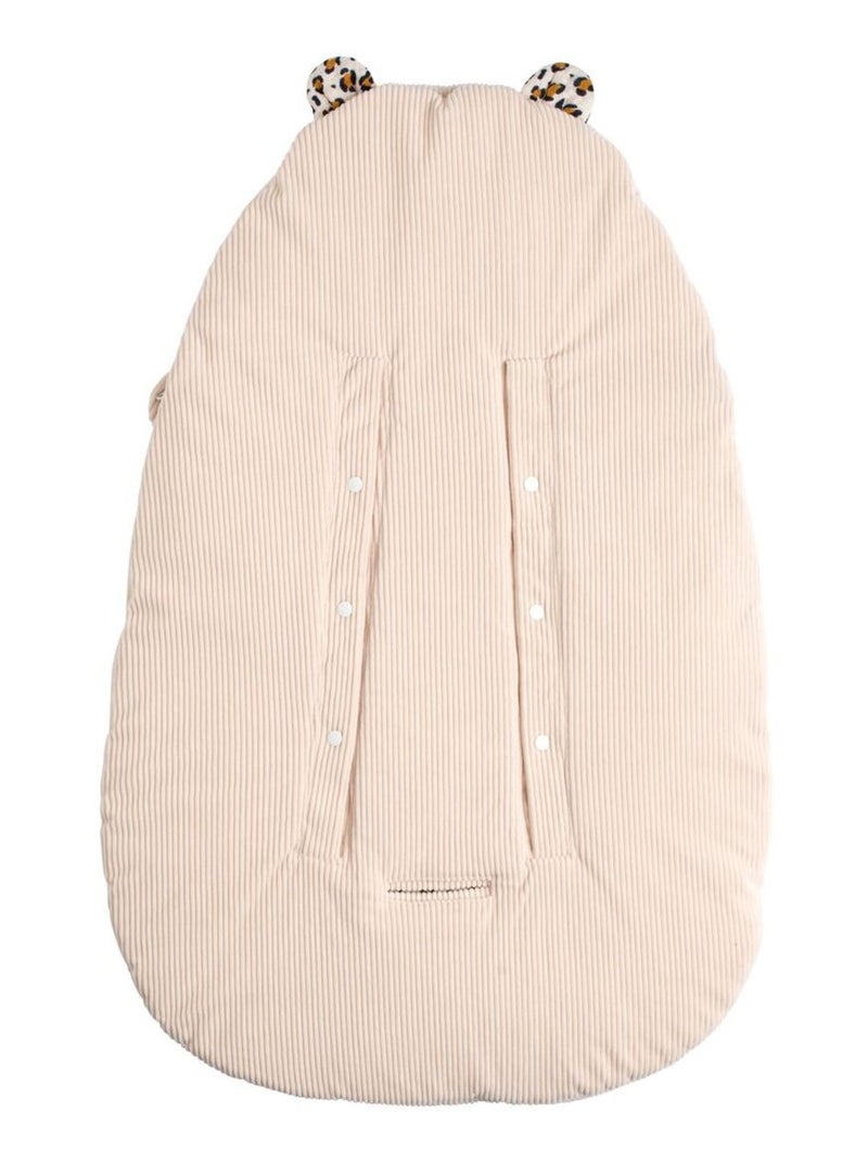 Nid d'ange bébé 5 attaches en velours côtelé et intérieur gaze de coton - SAUTHON Noir Ecru - Kiabi