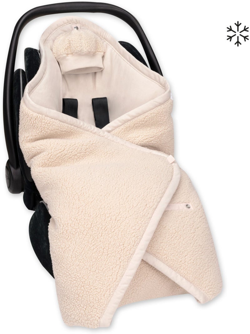 Nid d'ange BISIDE ouatiné hiver  - Teddy chaud Beige grès - Kiabi