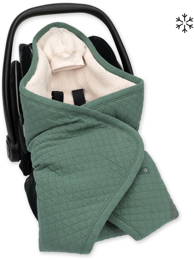Nid d'ange BISIDE ouatiné hiver  - Teddy matelassé chaud Vert - Kiabi