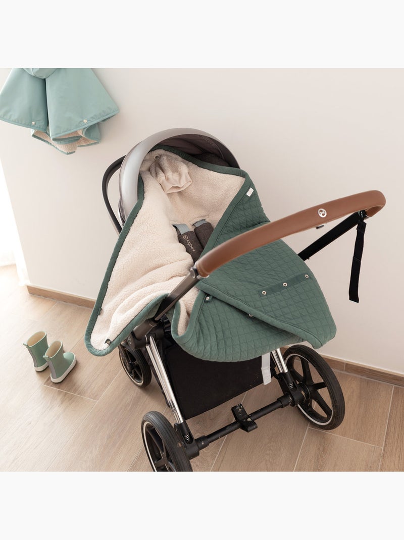Nid d'ange BISIDE ouatiné hiver  - Teddy matelassé chaud Vert - Kiabi