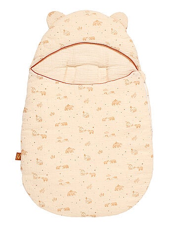 Nid d'ange ourson en sherpa 5 attaches - SAUTHON