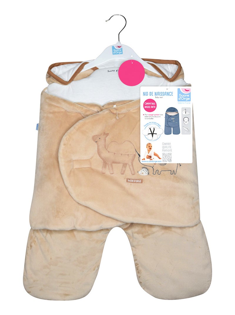 NID DE NAISSANCE OLEG VELOURS DOUX AVEC JAMBE Beige - Kiabi