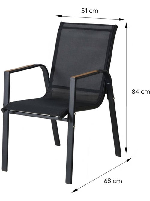 NIDO Salon de jardin 8 places en aluminium et bois d'eucalyptus - Kiabi