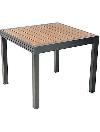 NIDO Table de jardin extensible 180 cm en aluminium et bois d'eucalyptus