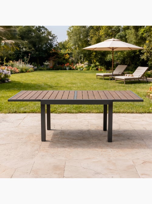 NIDO Table de jardin extensible 180 cm en aluminium et bois d'eucalyptus - Kiabi