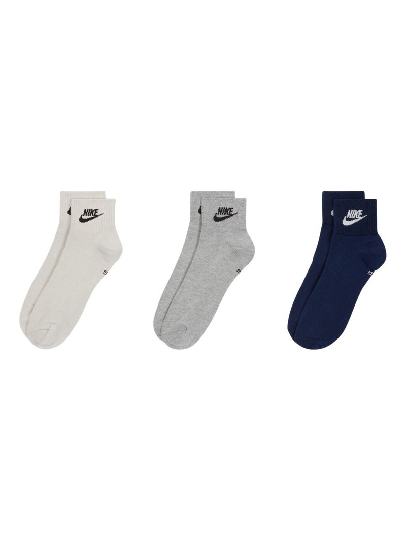 Nike - Socquettes EVERYDAY ESSENTIAL Blanc Gris Noir - Kiabi