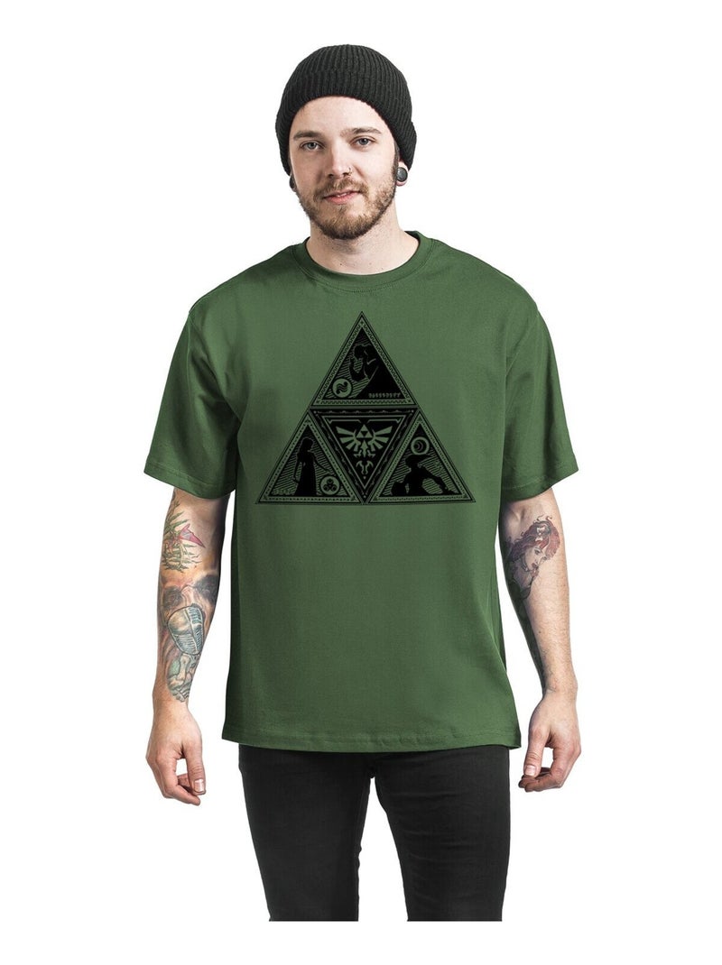 Nintendo - T-shirt motif/style Legend Of Zelda TRIFORCE Vert - Kiabi