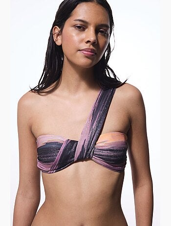Nixie haut de bikini rayé à une épaule penti
