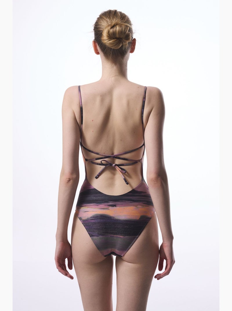 Nixie minimal suit maillot de bain penti Mauve - Kiabi