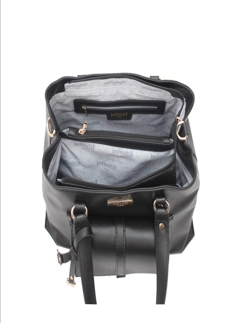 NO NAME - SAC A MAIN LIS Noir - Kiabi