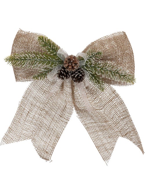 Nœud déco 33 x 38 cm jute - Kiabi