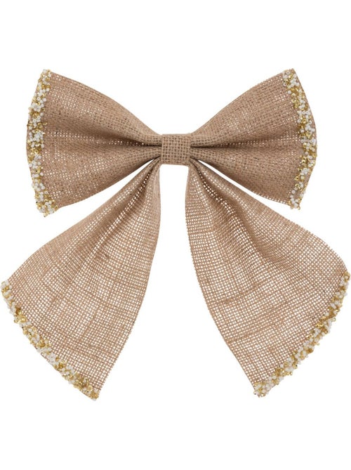 Noeud déco givré 20 x 24 cm jute beige - Kiabi
