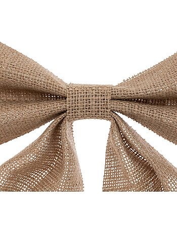 Noeud déco givré 28 x 34 cm jute beige