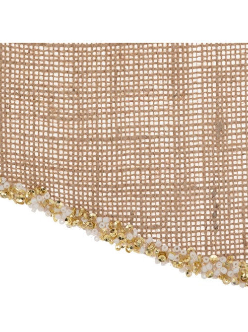 Noeud déco givré 28 x 34 cm jute beige - Kiabi
