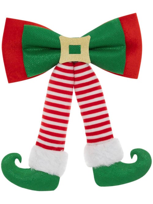 Nœud déco lutin 24 x 32 cm vert et rouge - Kiabi