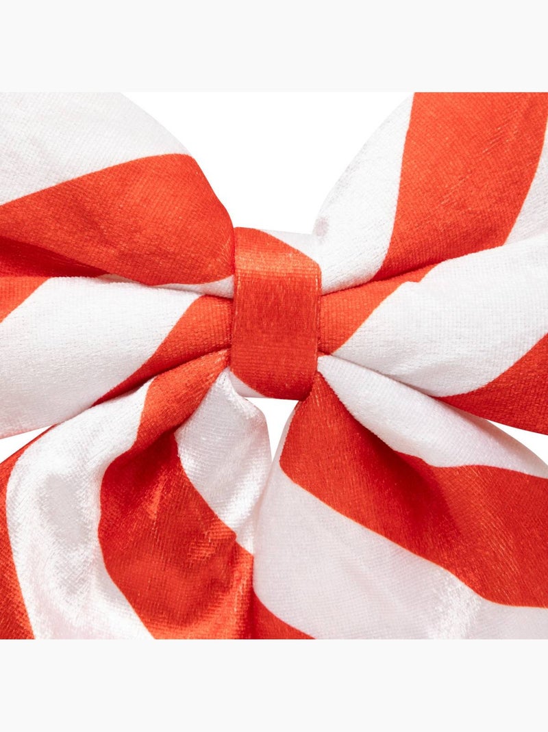 Nœud déco rayures 20 x 24 cm rouge et blanc Rouge - Kiabi