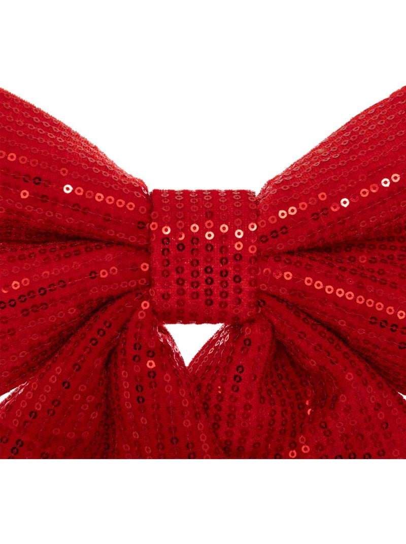 Nœud déco sequins 39 x 47 cm rouge Rouge - Kiabi